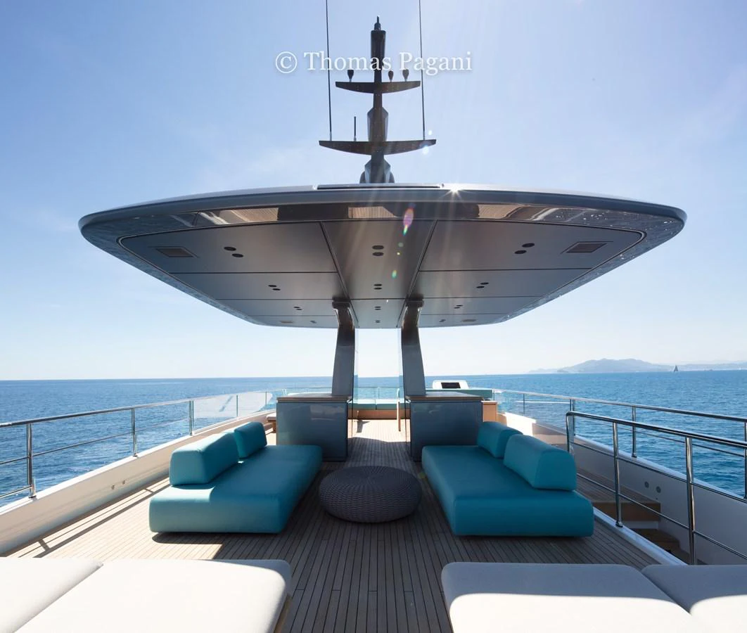 a large stone arch over a body of water aboard MOUCHKA Yacht for Sale