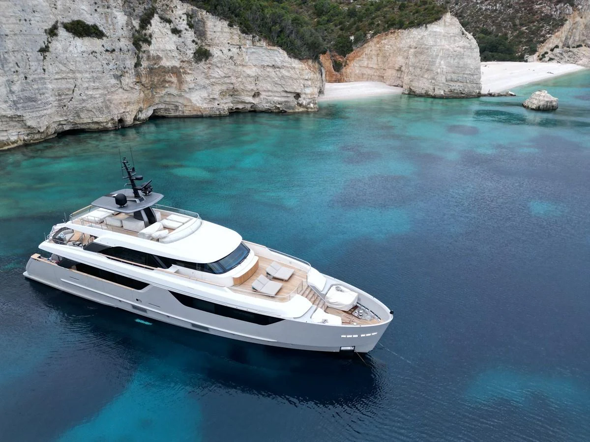a boat on the water aboard MOUCHKA Yacht for Sale