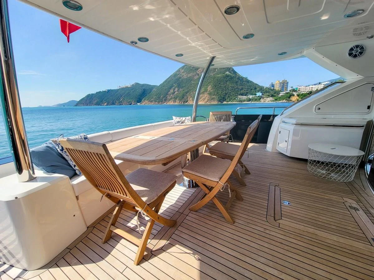 a boat on a deck aboard 2008 SUNSEEKER 90  @ ACAPULCO Yacht for Sale