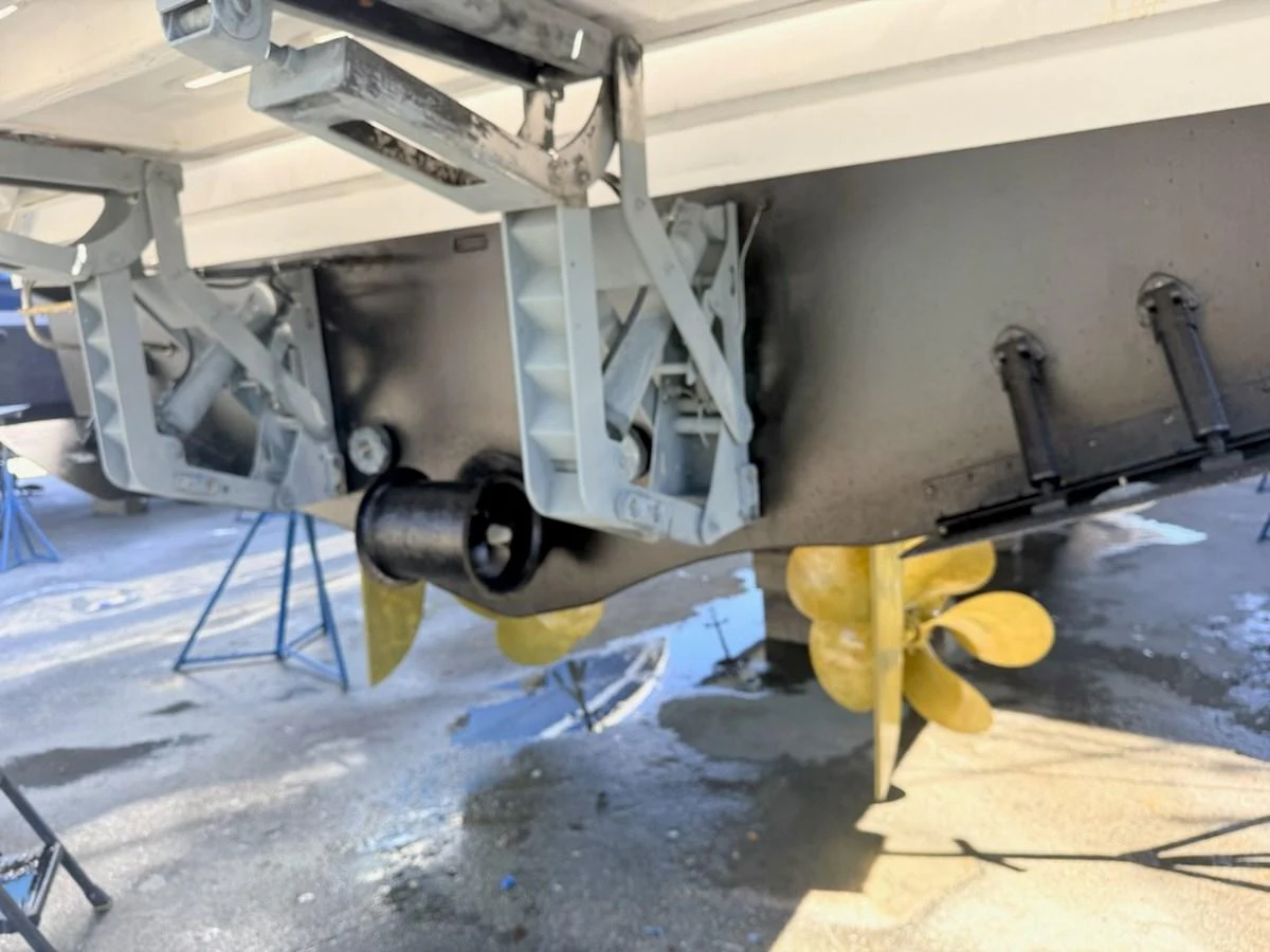 a large yellow object on a metal stand aboard XAX66046F718 Yacht for Sale