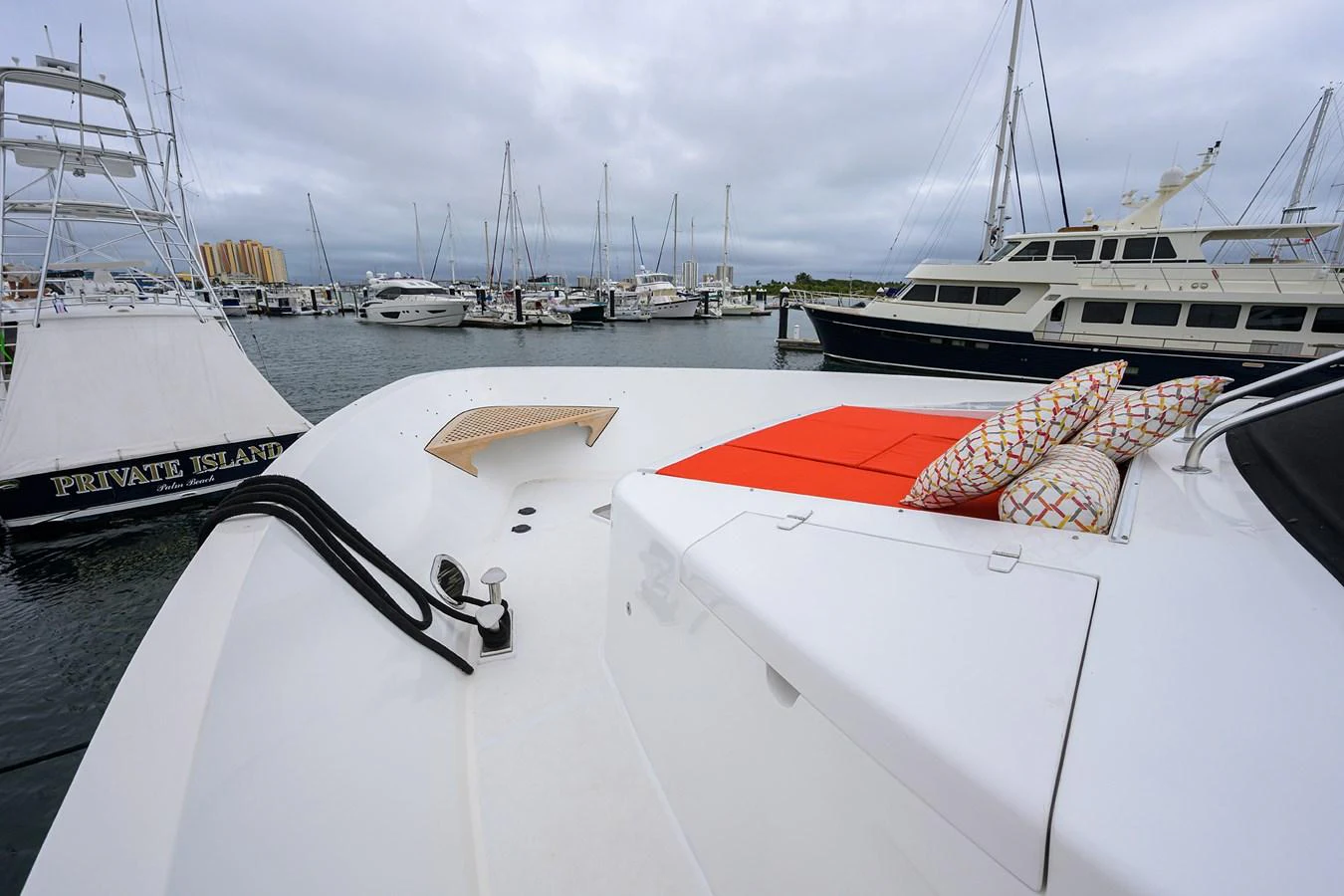 a group of boats are parked in a harbor aboard DUNIA Yacht for Sale
