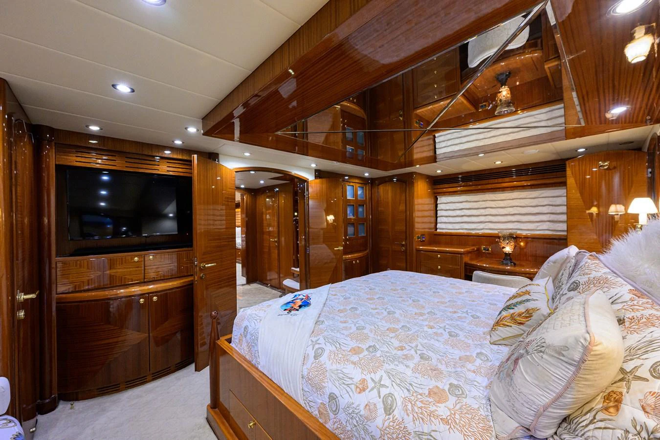 a bed in a cabin aboard DUNIA Yacht for Sale