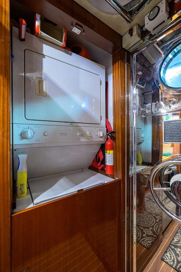 a kitchen with a large oven aboard DUNIA Yacht for Sale