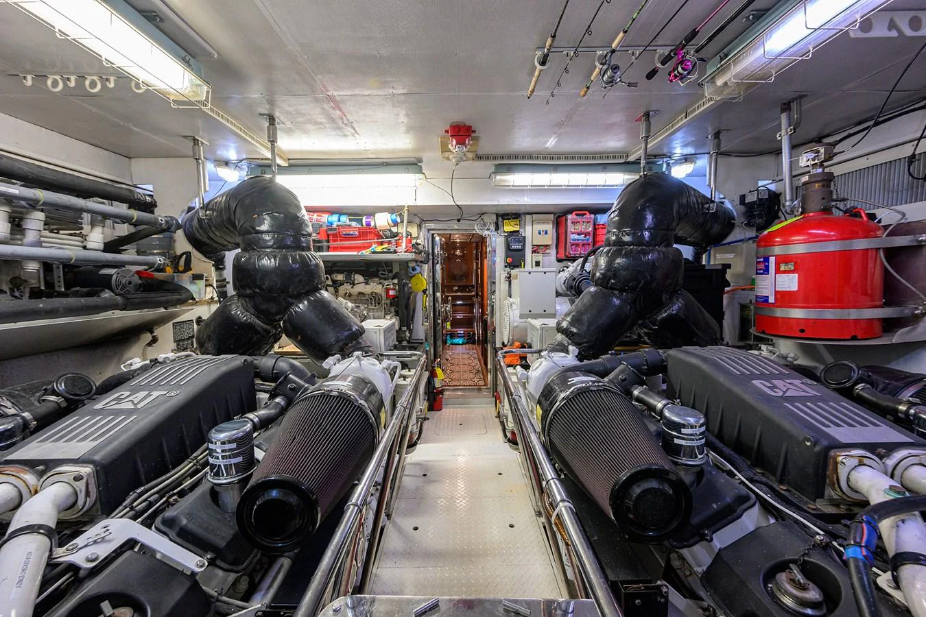 a large machine in a factory aboard DUNIA Yacht for Sale