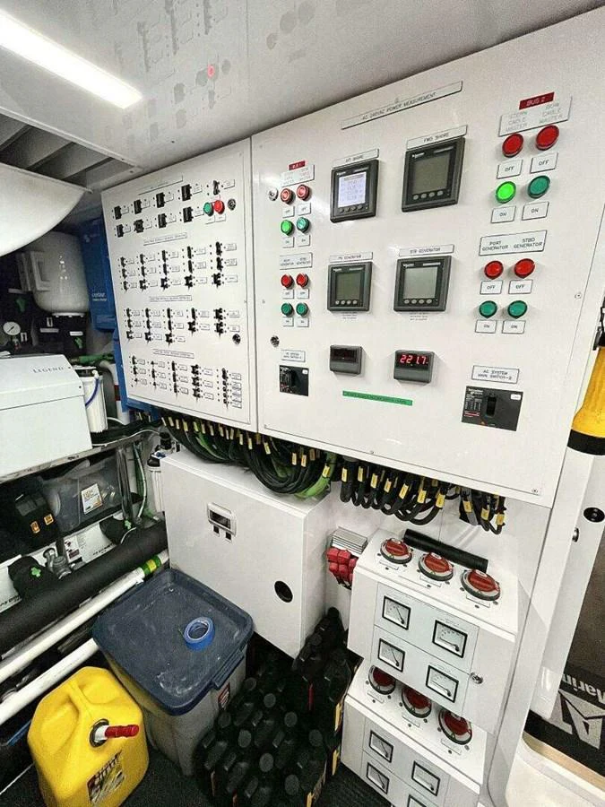 a machine with buttons and switches aboard SCORPIO II Yacht for Sale