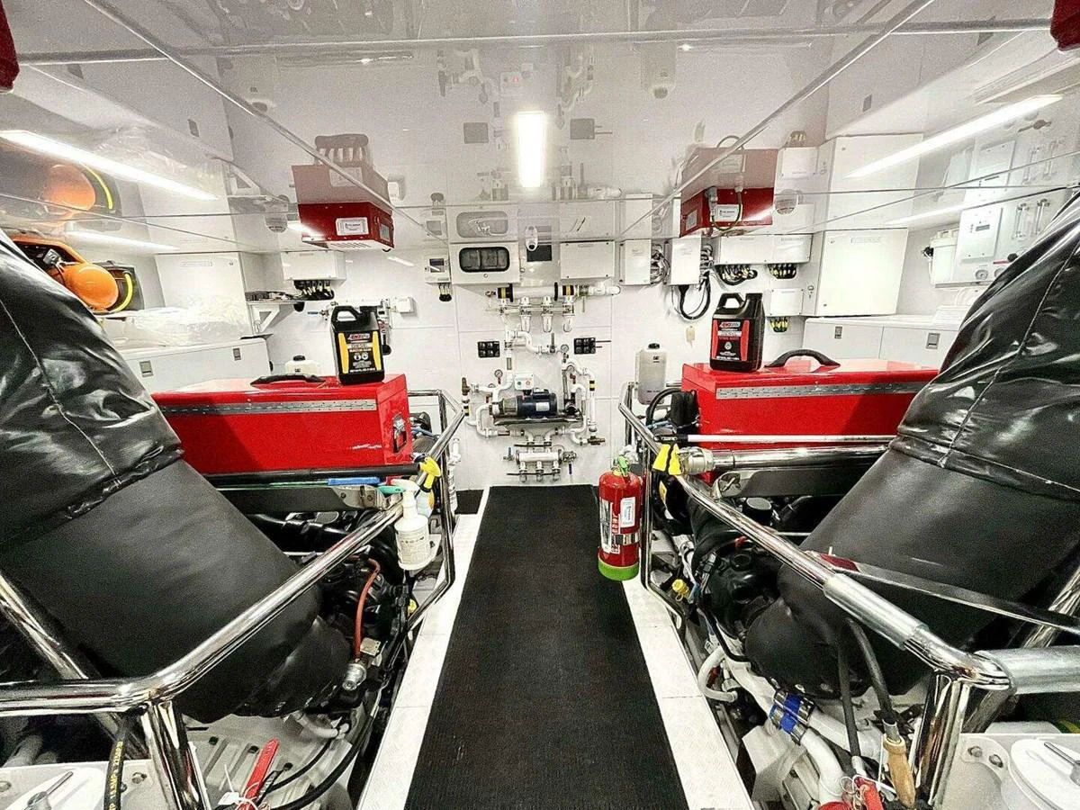 inside of a factory with machinery aboard SCORPIO II Yacht for Sale
