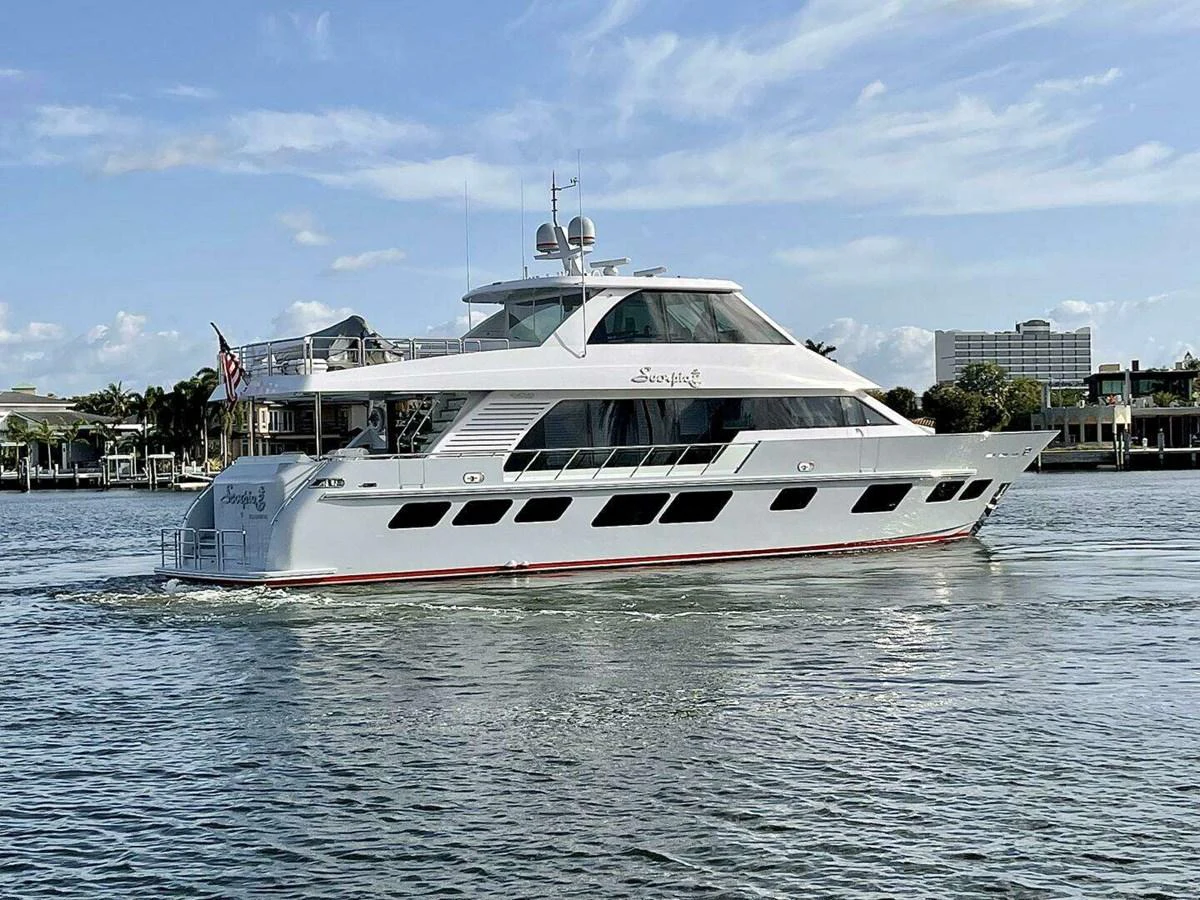 a boat on the water aboard SCORPIO II Yacht for Sale