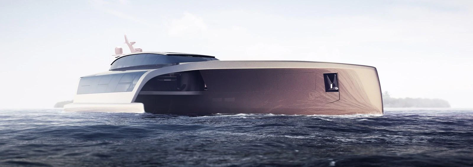 A sleek and modern yacht glides gracefully on the water, showcasing its contemporary design. aboard 210 SUNREEF POWER TRIMARAN Yacht for Sale