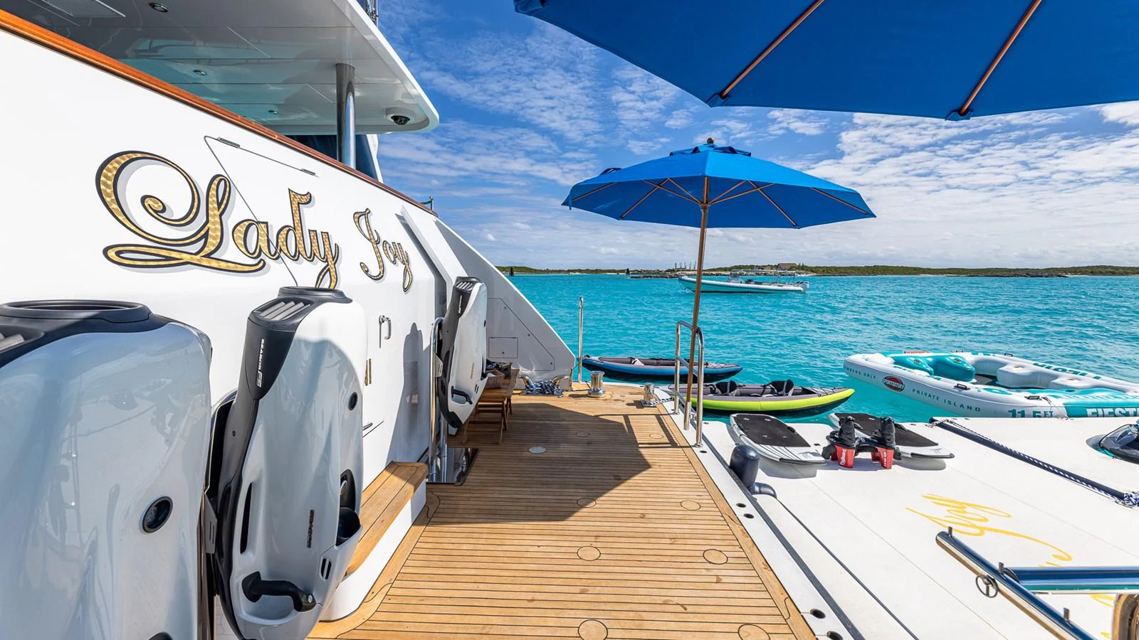 a boat on the water aboard LADY JOY Yacht for Sale