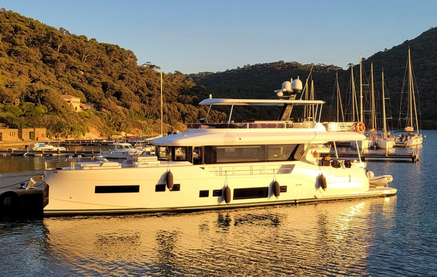 a boat in the water aboard ARGA Yacht for Sale