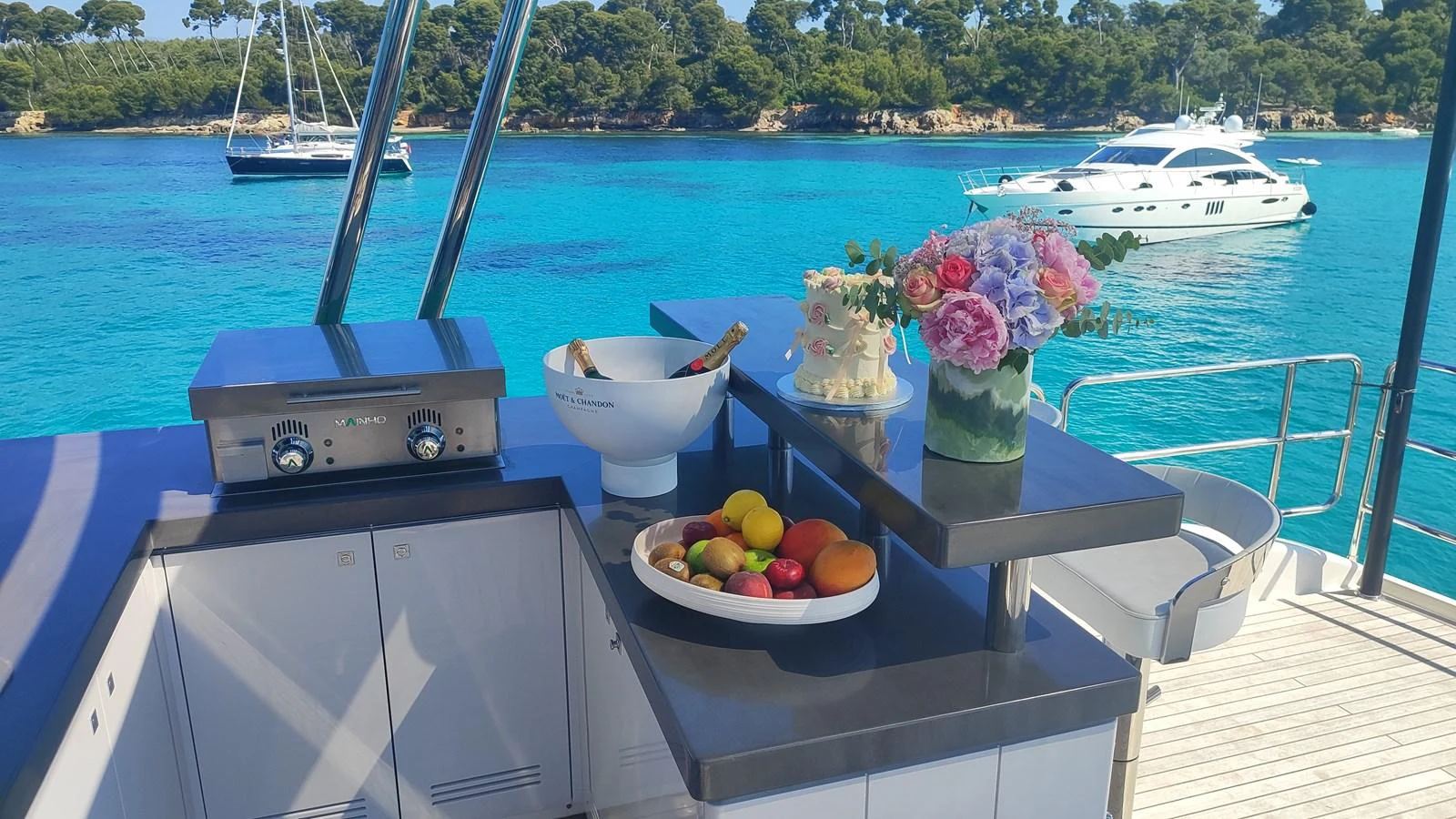 a boat on the water aboard ARGA Yacht for Sale