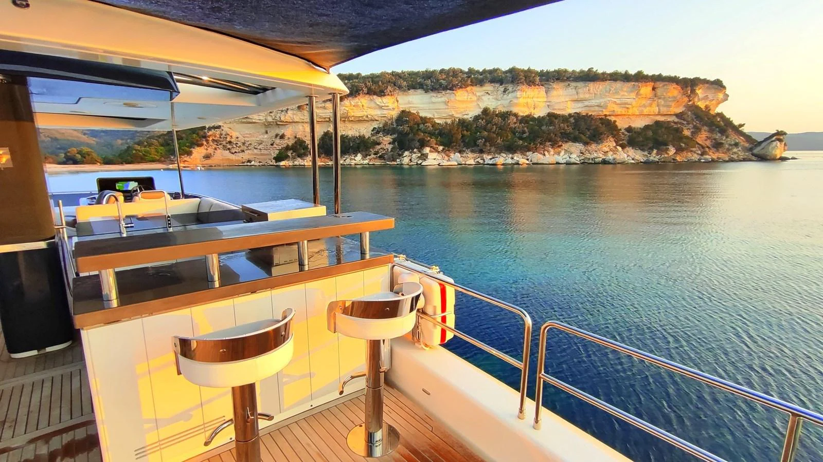 a boat on the water aboard ARGA Yacht for Sale