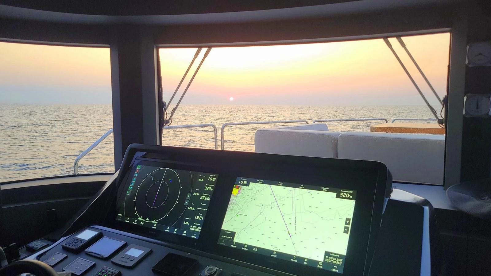 a dashboard of a car aboard ARGA Yacht for Sale