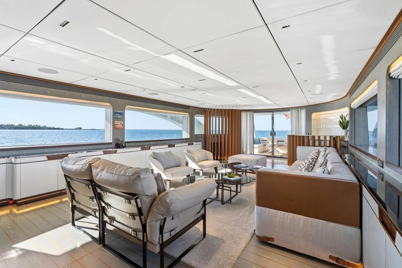 a room with a bed and a couch aboard WILD DUCK Yacht for Sale