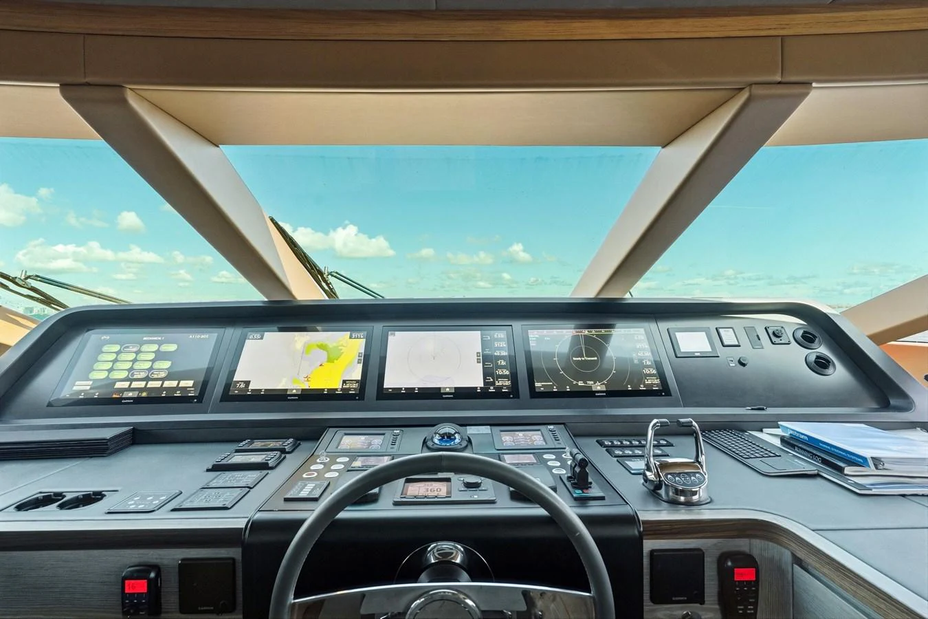 inside of a car aboard WILD DUCK Yacht for Sale