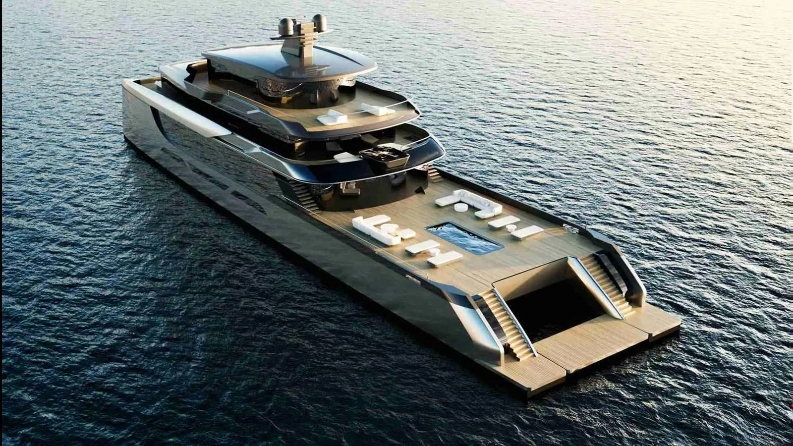 A sleek and modern yacht with expansive aft deck space and luxurious amenities. aboard 65M SUNREEF EXPLORER Yacht for Sale