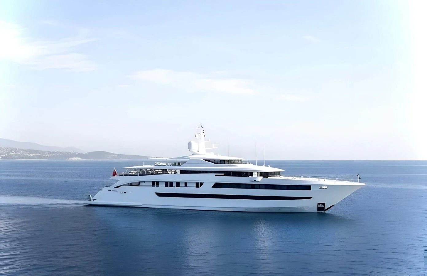 A sleek, modern yacht glides gracefully on calm waters under a clear sky. aboard OSKAR ONE Yacht for Sale