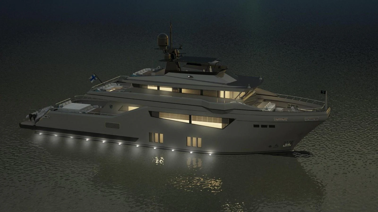 a large ship in the water aboard BRIZO 110 EXPLORER Yacht for Sale