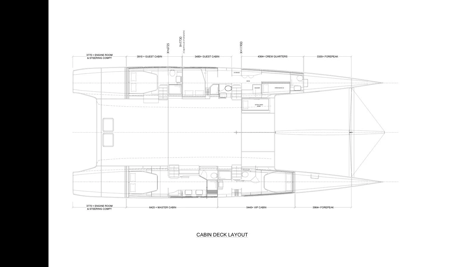 diagram, engineering drawing aboard GUNBOAT 72 Yacht for Sale