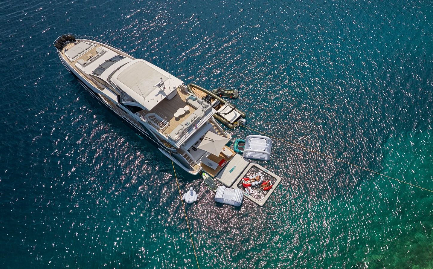 a high angle view of a building aboard ALUMINIA TOO Yacht for Sale