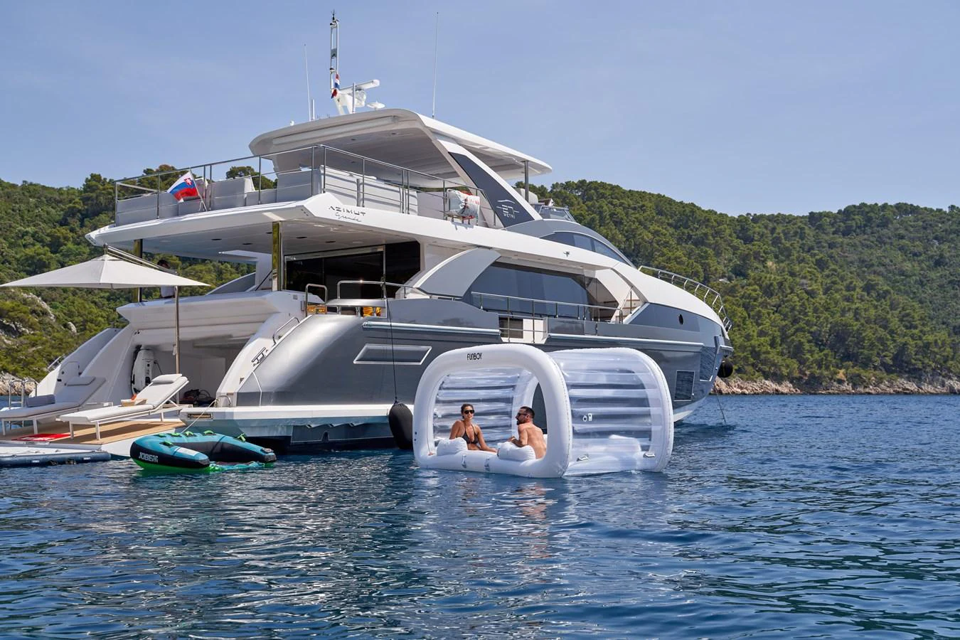 a boat on the water aboard ALUMINIA TOO Yacht for Sale