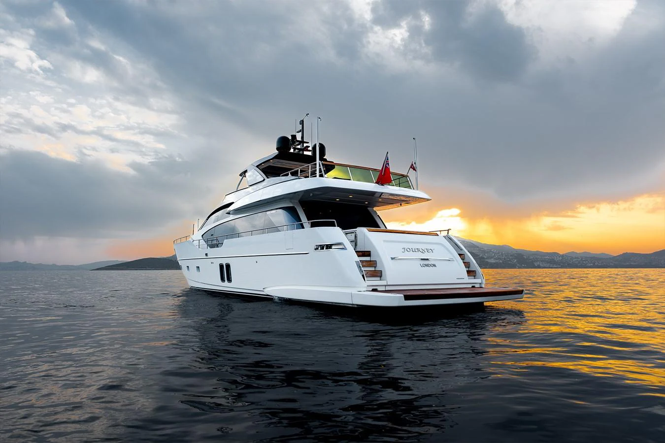 a boat in the water aboard JOURNEY Yacht for Sale