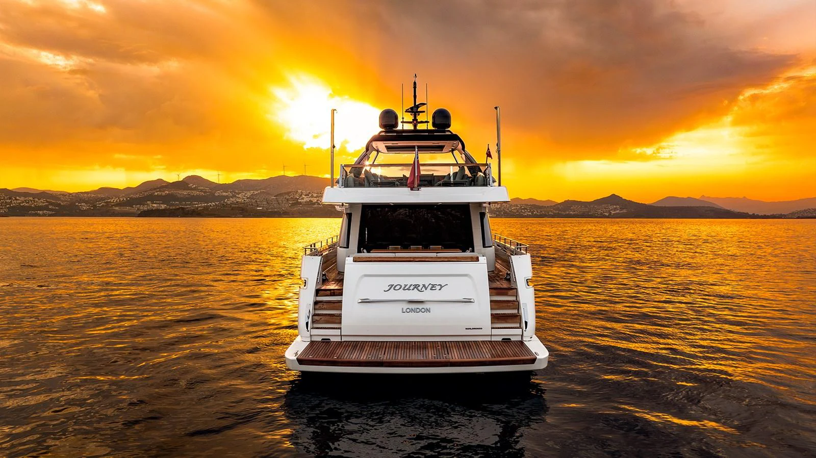a boat in the water aboard JOURNEY Yacht for Sale