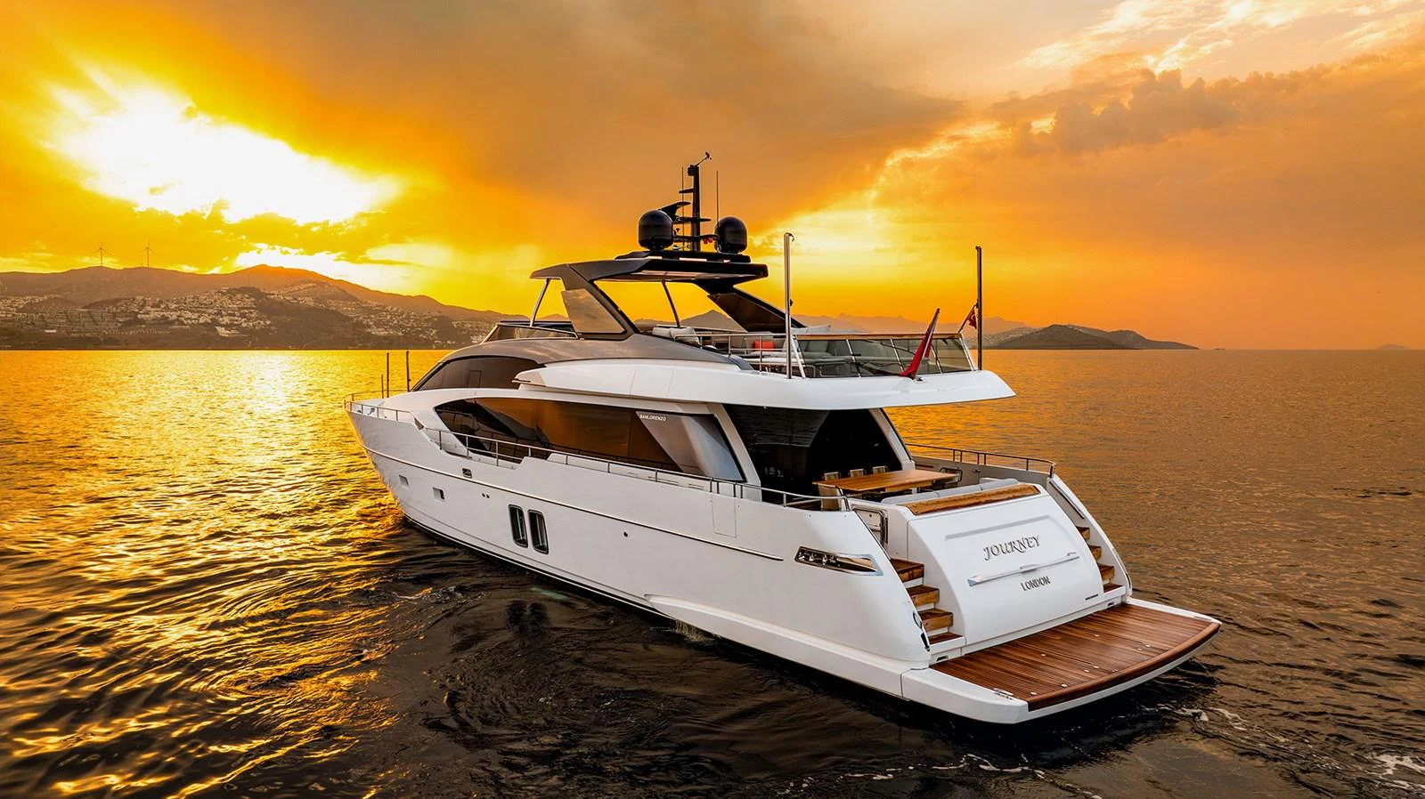 a boat on the water aboard JOURNEY Yacht for Sale