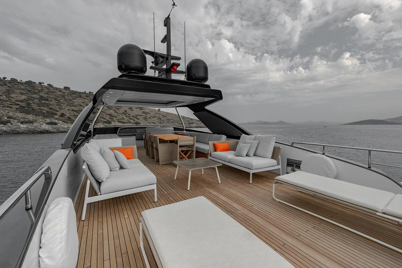 a boat on a deck aboard JOURNEY Yacht for Sale