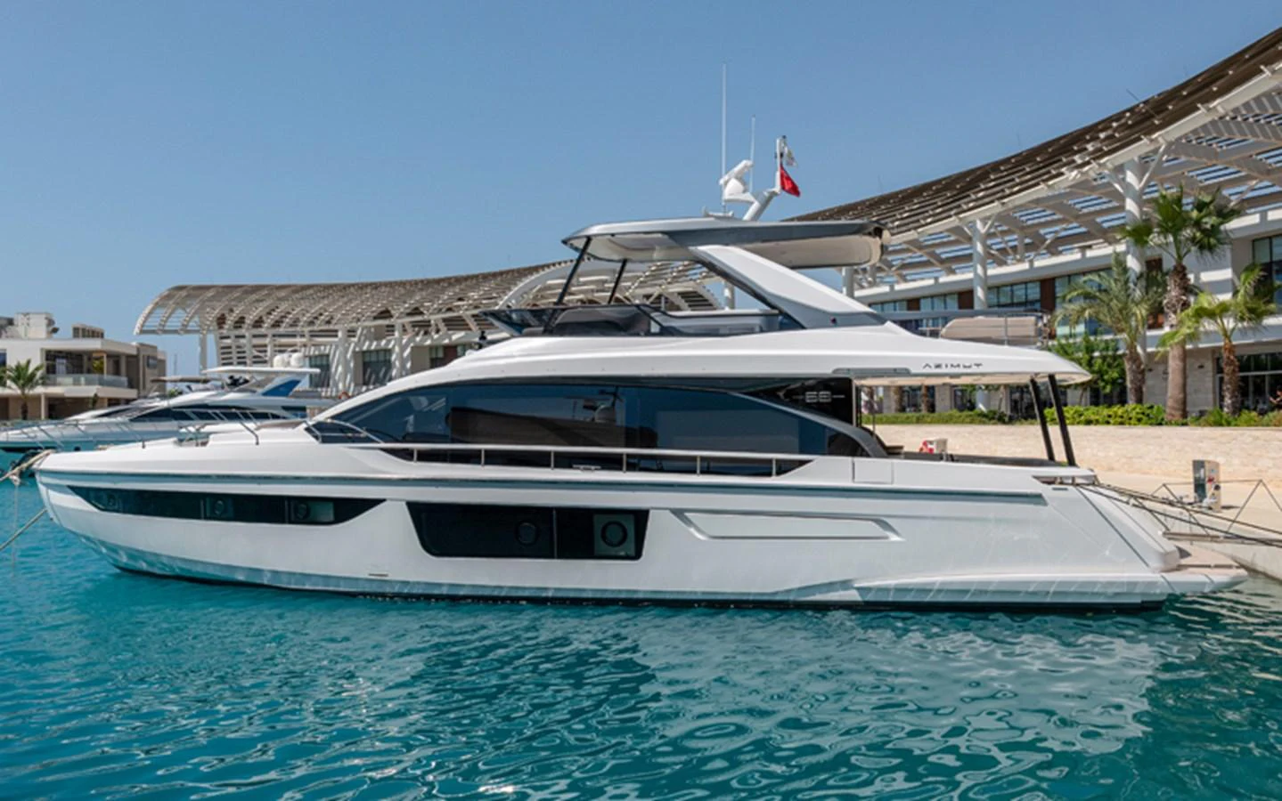 a white yacht in a large body of water aboard PRINCEPESSA Yacht for Sale