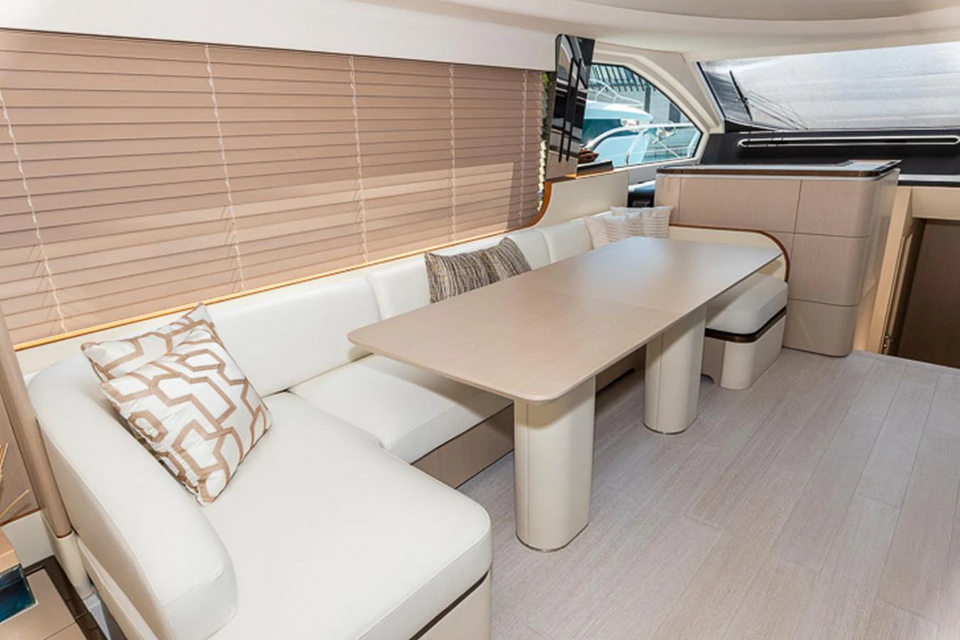 a room with a couch and a table aboard PRINCEPESSA Yacht for Sale