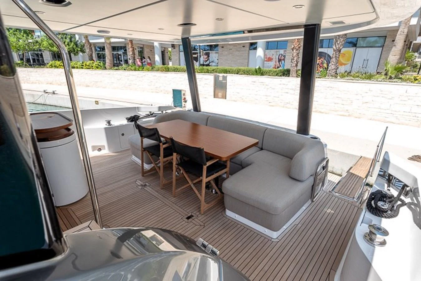 a car with a table and chairs aboard PRINCEPESSA Yacht for Sale