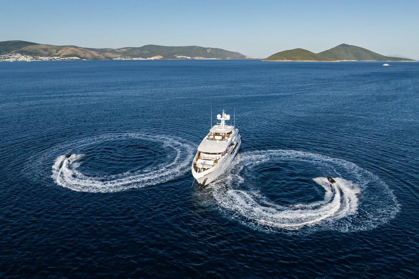 a boat in the water aboard FORTUNA Yacht for Sale