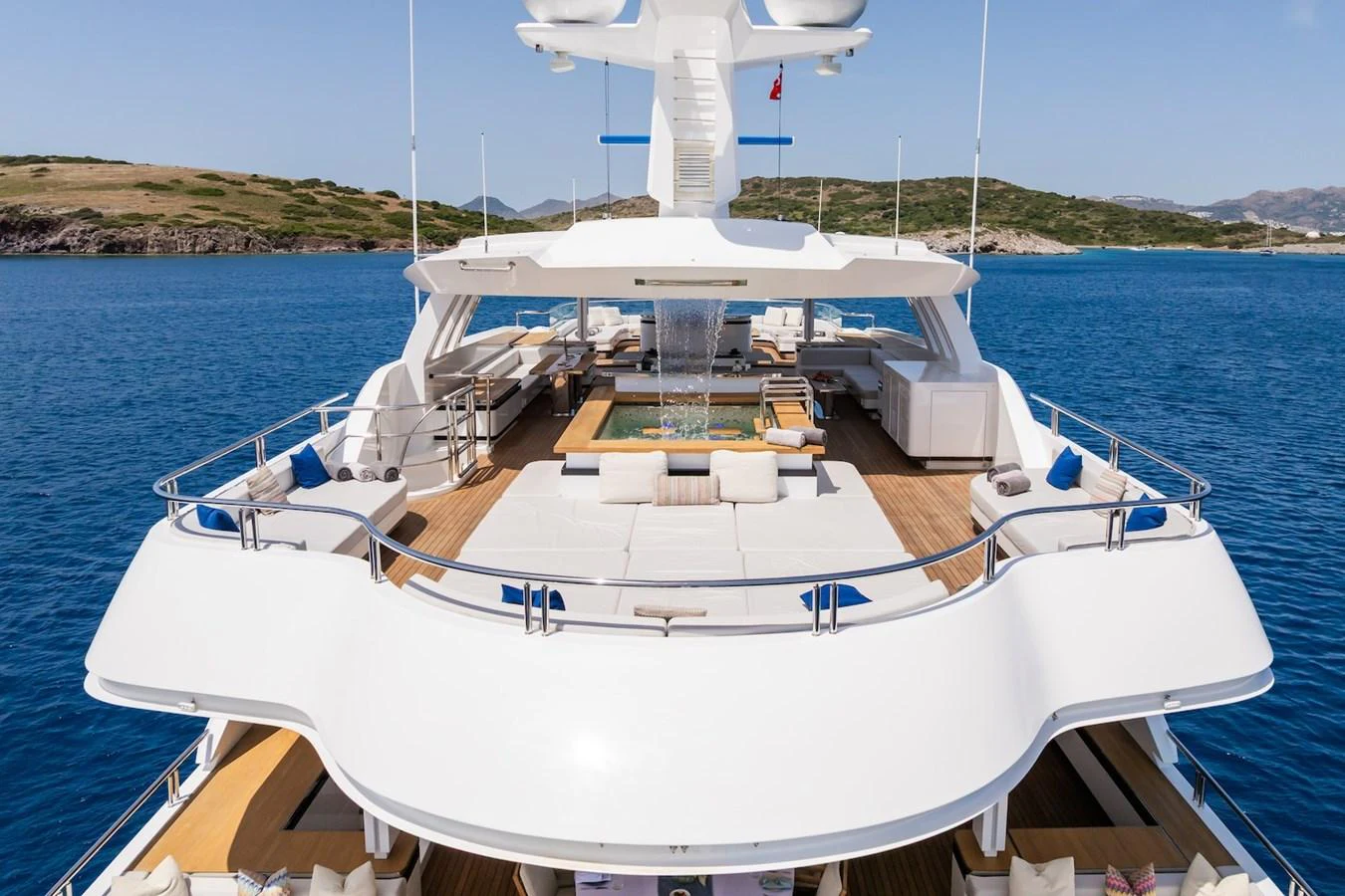 a boat on the water aboard FORTUNA Yacht for Sale