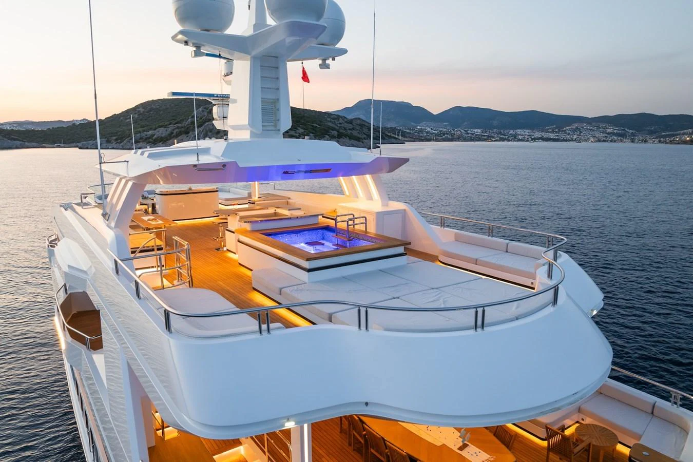 a boat on the water aboard FORTUNA Yacht for Sale