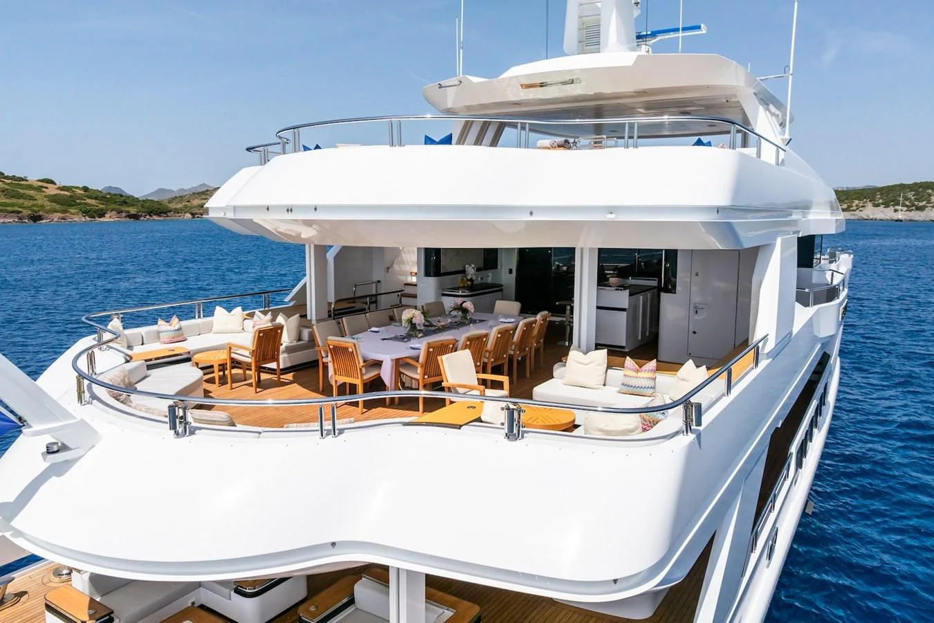 a boat on the water aboard FORTUNA Yacht for Sale