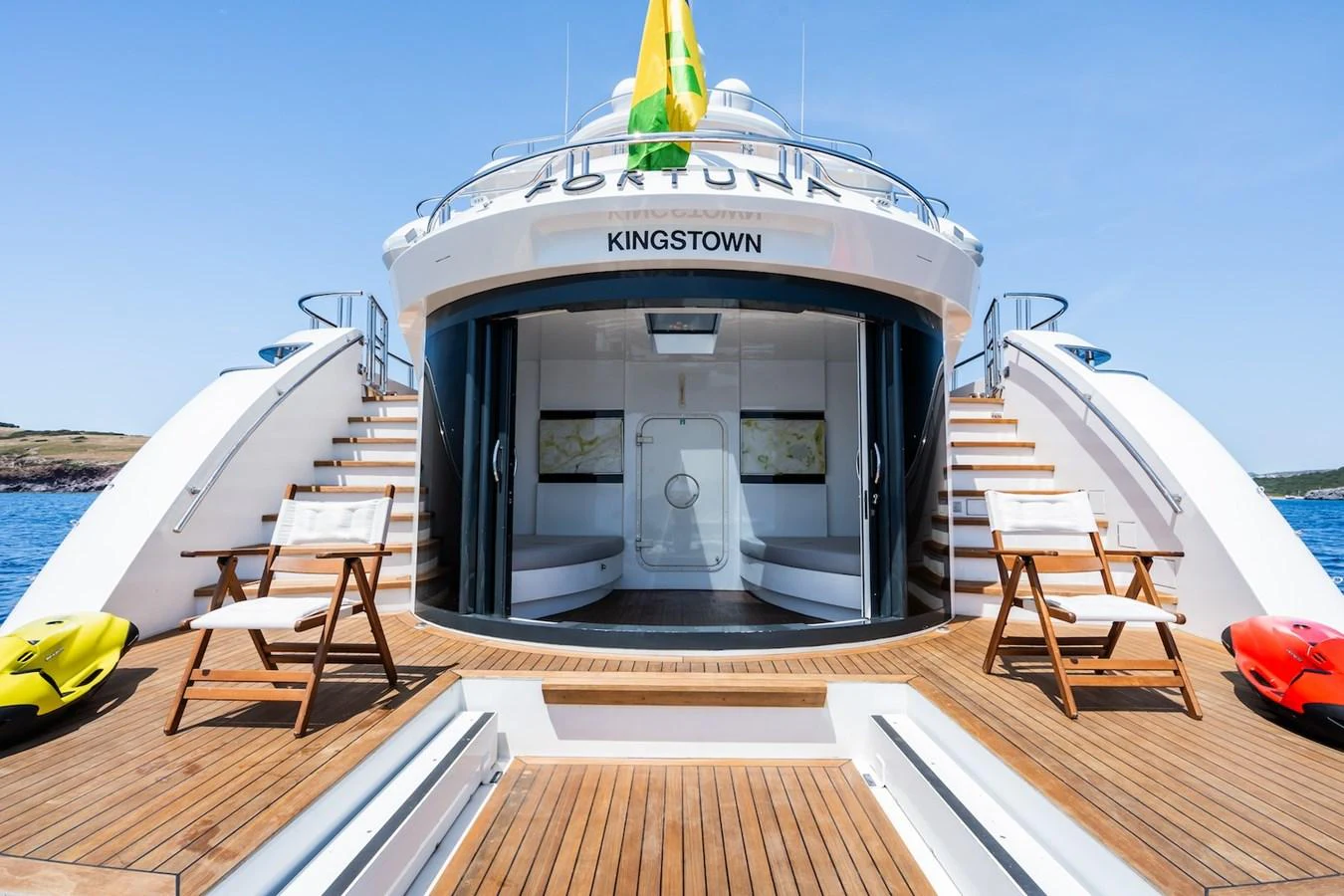 a boat on a body of water aboard FORTUNA Yacht for Sale
