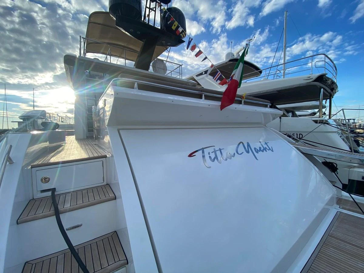 a white boat with a white surface aboard 10009846 Yacht for Sale