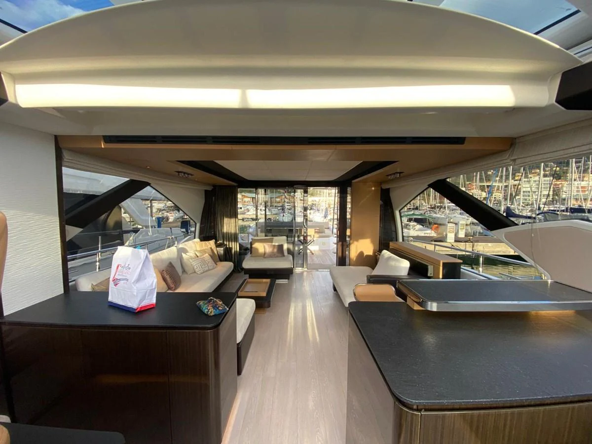 a room with a large open roof aboard 10009846 Yacht for Sale