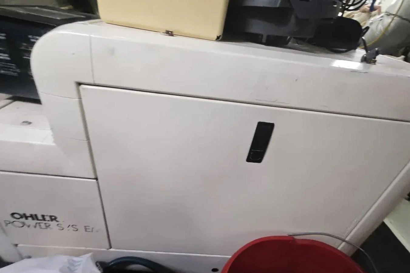 a white box with a black label on it aboard HINXXLVI02 Yacht for Sale