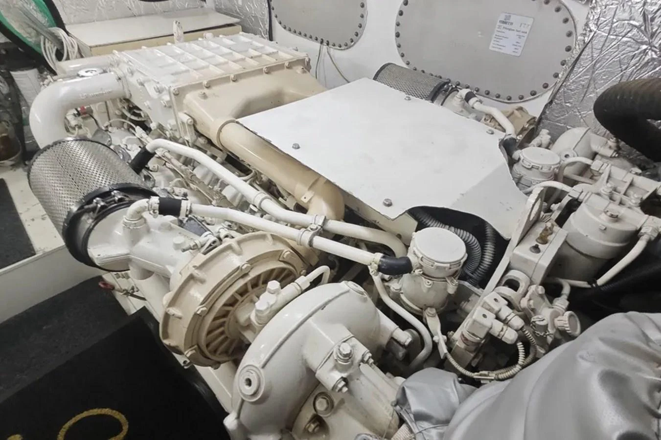 a car engine with a car hood aboard HINXXLVI02 Yacht for Sale