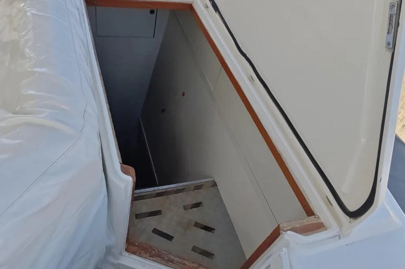 a ladder leaning against a wall aboard HINXXLVI02 Yacht for Sale