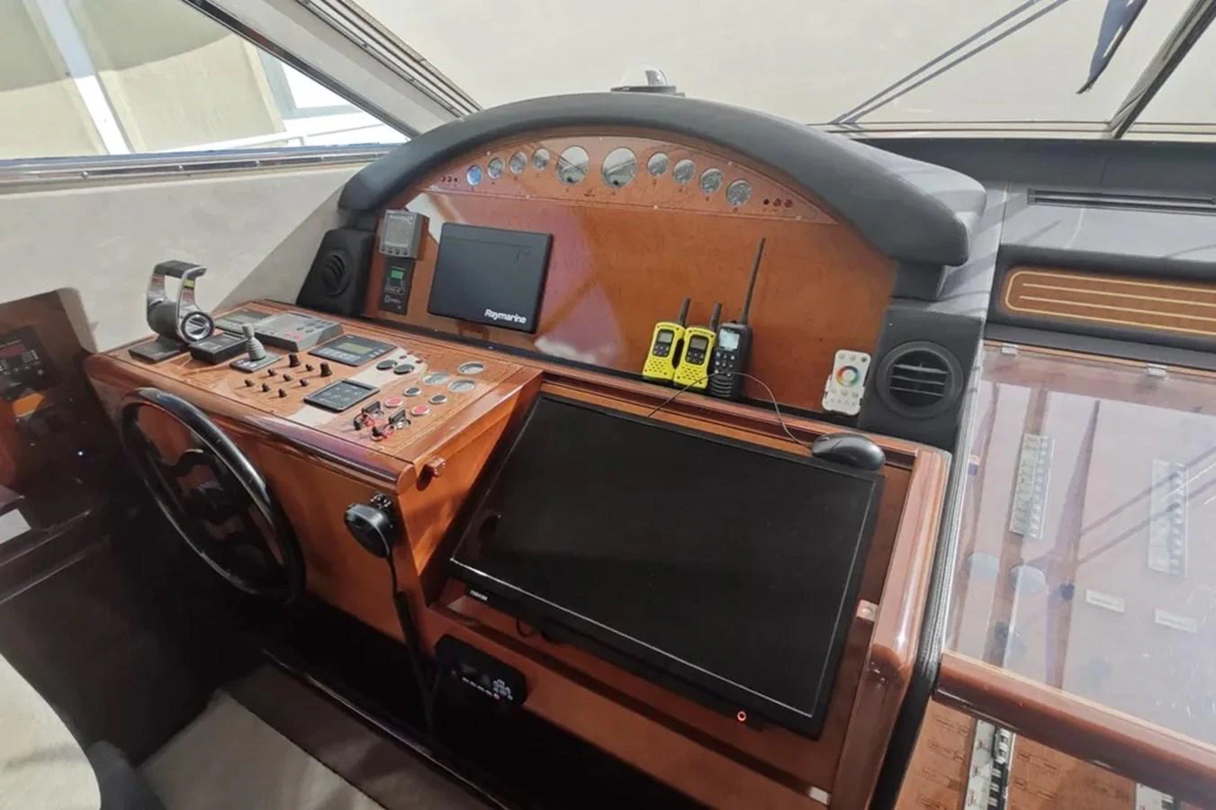 a wooden radio in a car aboard HINXXLVI02 Yacht for Sale