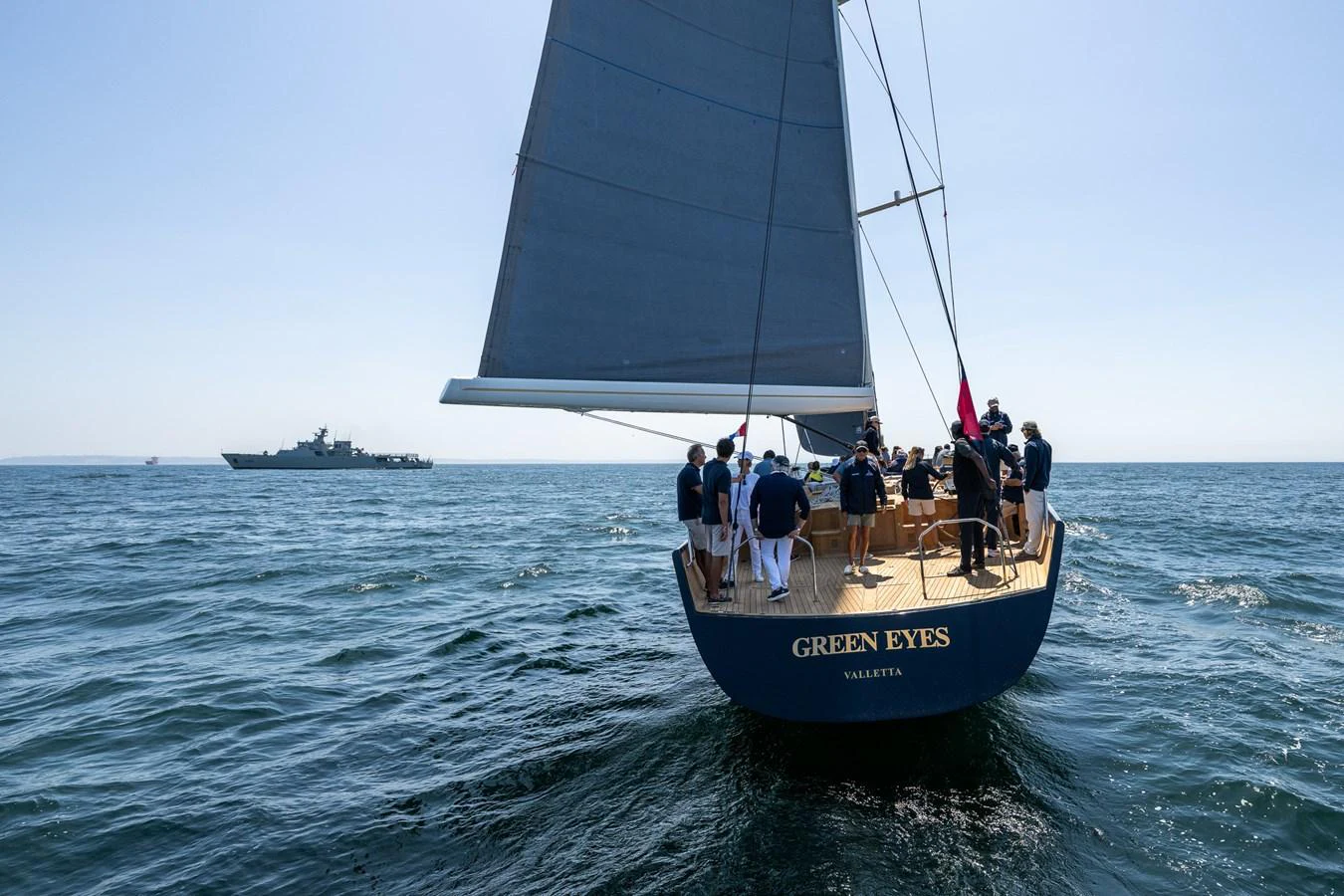 a group of people on a sailboat aboard GREEN EYES Yacht for Sale
