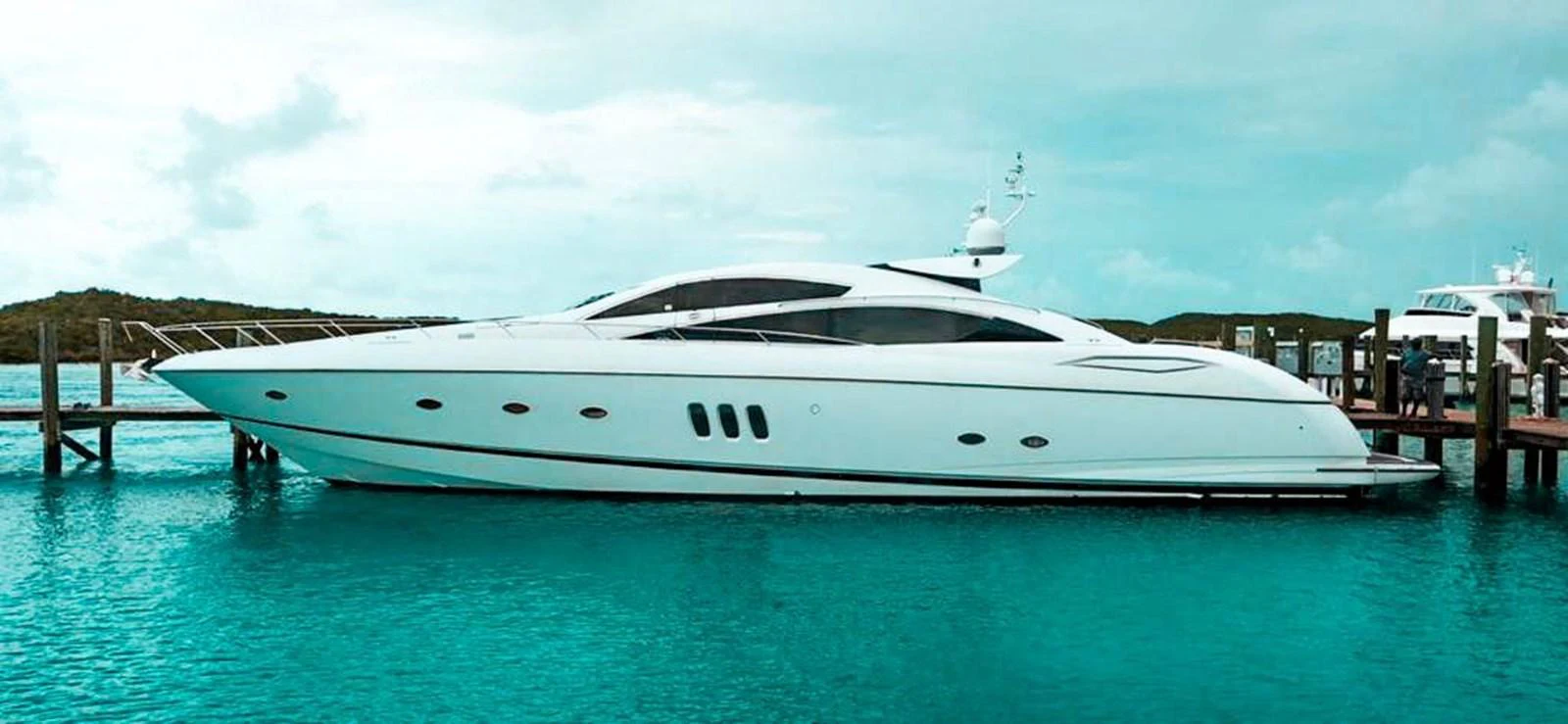a white yacht in a body of water aboard GBXSK03391E506 Yacht for Sale