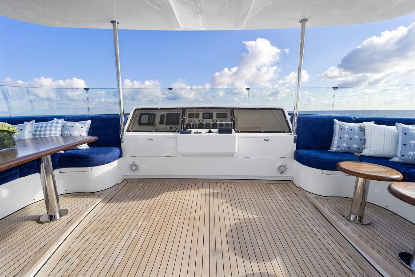 a boat on a deck aboard STAMPEDE Yacht for Sale