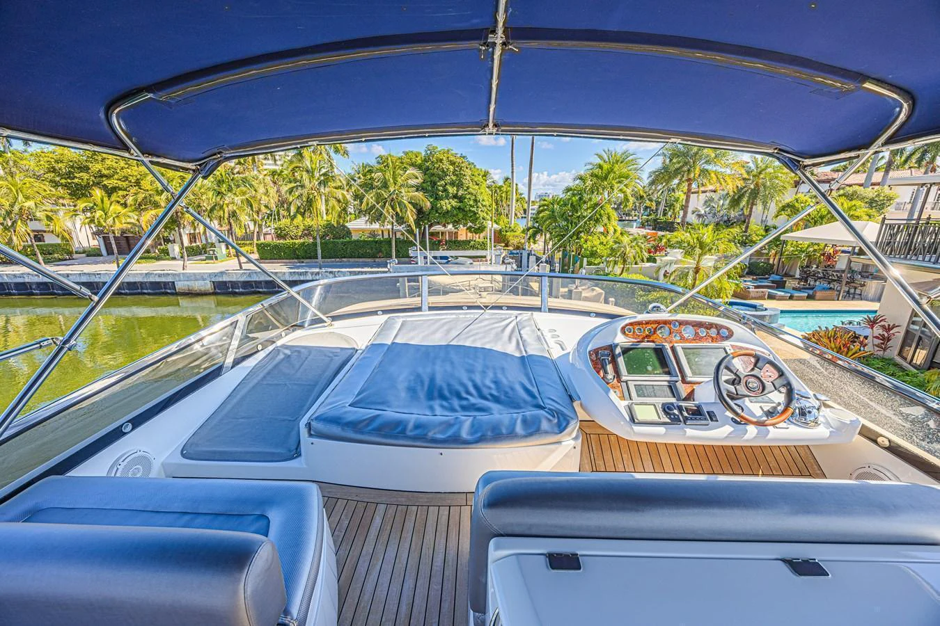 The flybridge offers a spacious and comfortable area for navigation and relaxation. aboard BIG CHUBBY XL Yacht for Sale