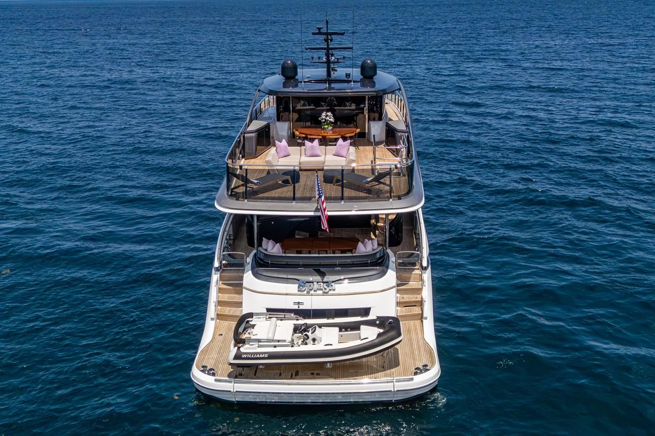 a boat in the water aboard SPLASH Yacht for Sale