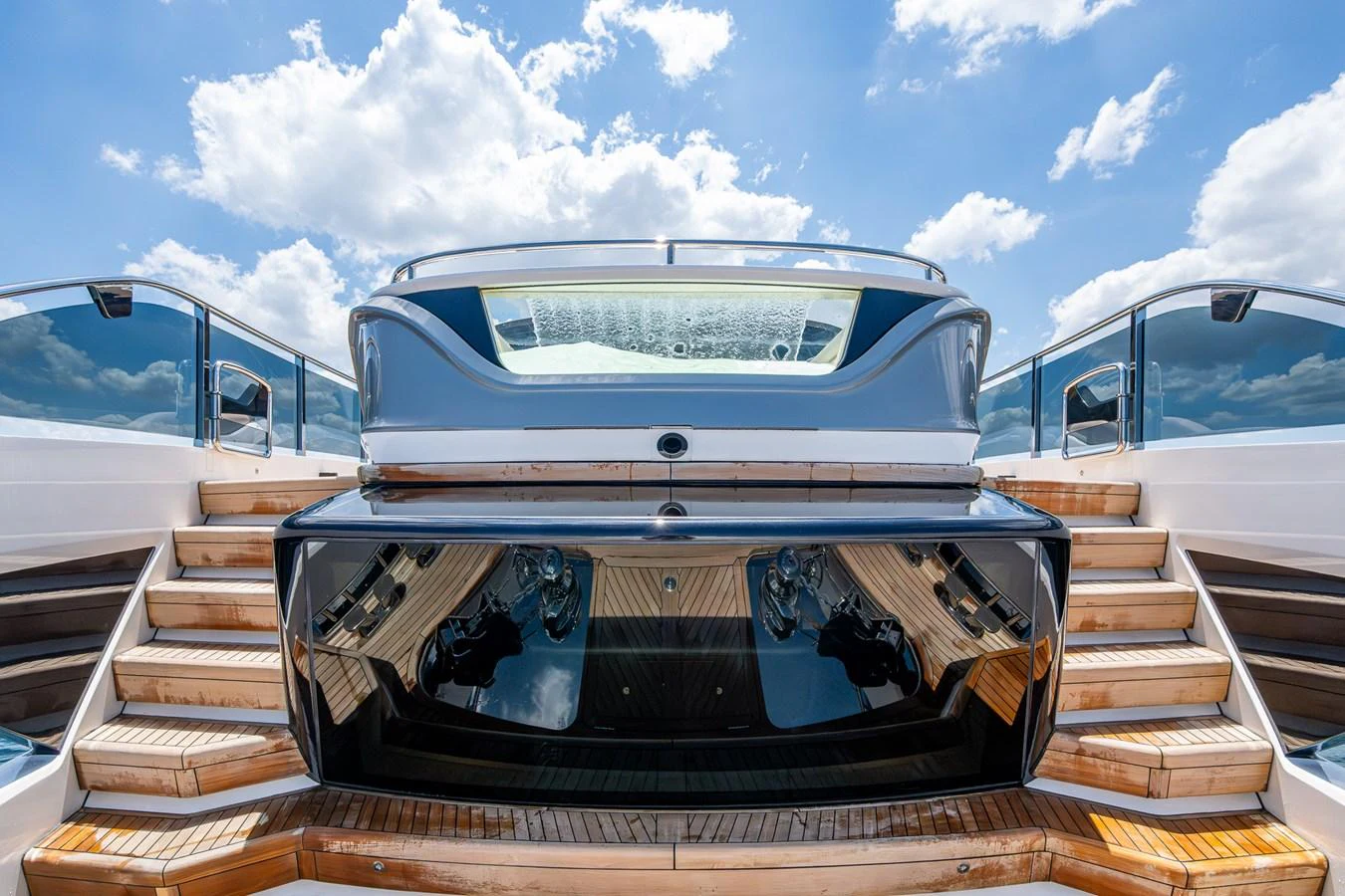a boat with a large open door aboard SPLASH Yacht for Sale