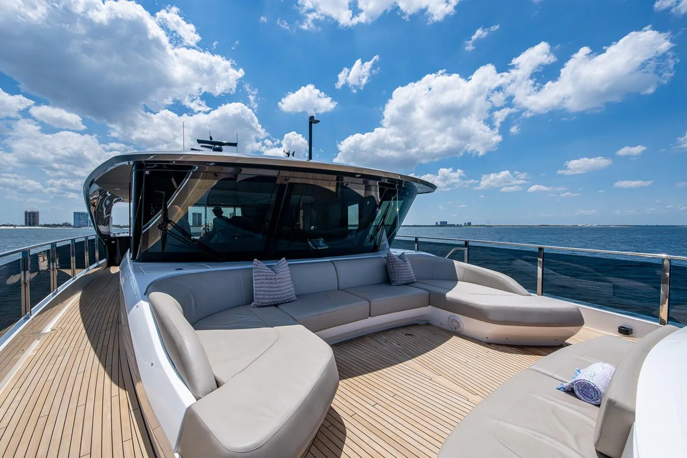 a boat on a deck aboard SPLASH Yacht for Sale